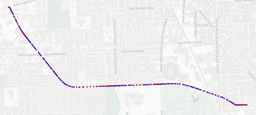 GPS Interpolation Using Maps and Kinematics